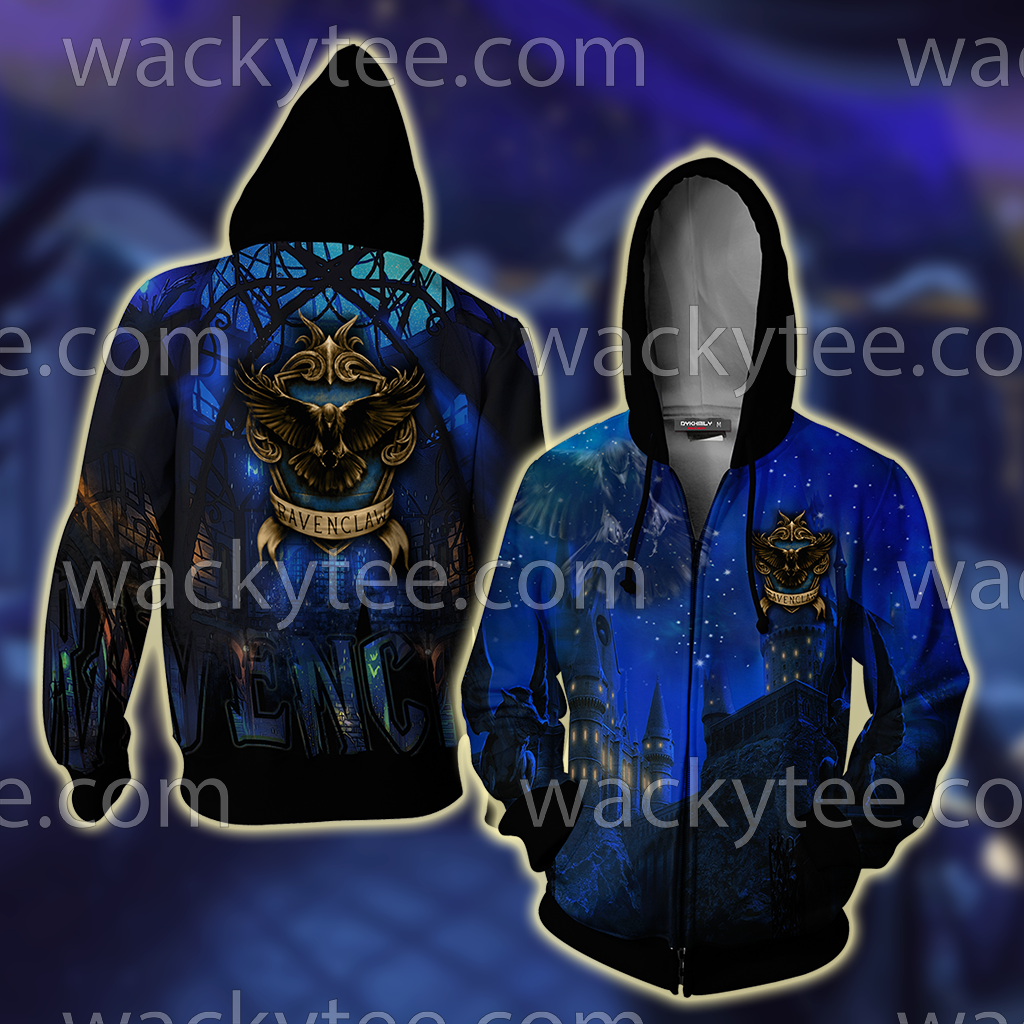 Ravenclaw House Hogwarts Harry Potter New Zip Up Hoodie S