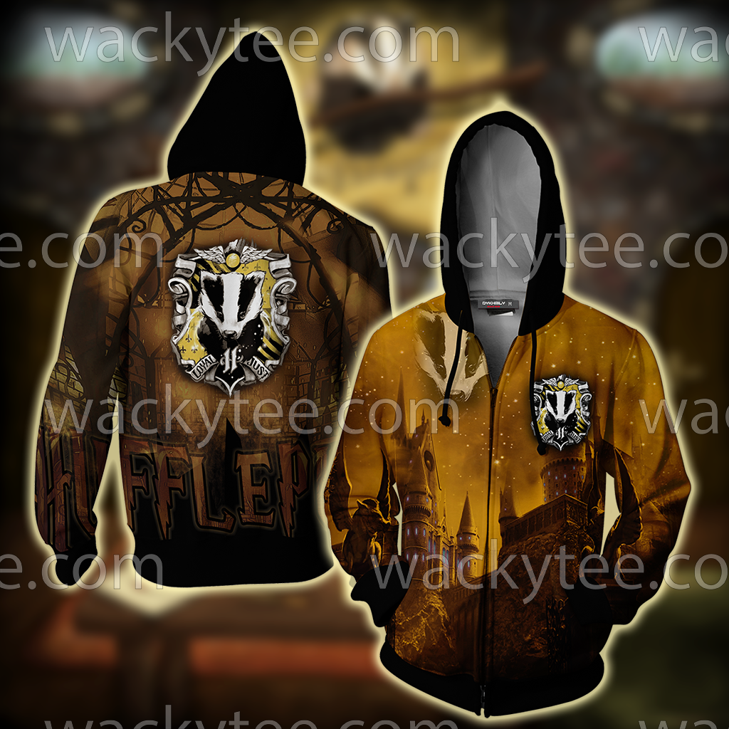 Hufflepuff House Hogwarts Harry Potter New Zip Up Hoodie S