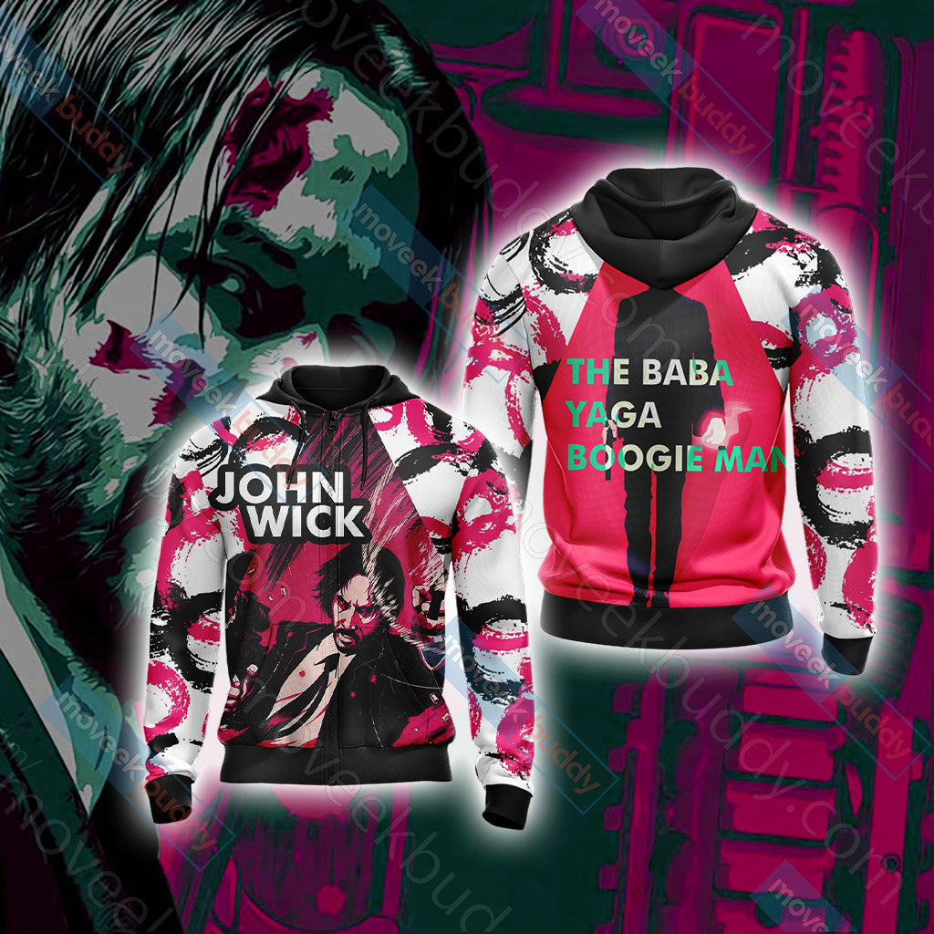 John Wick - The Baba Yaga Boogie Man Unisex 3D T-shirt Zip Hoodie XS