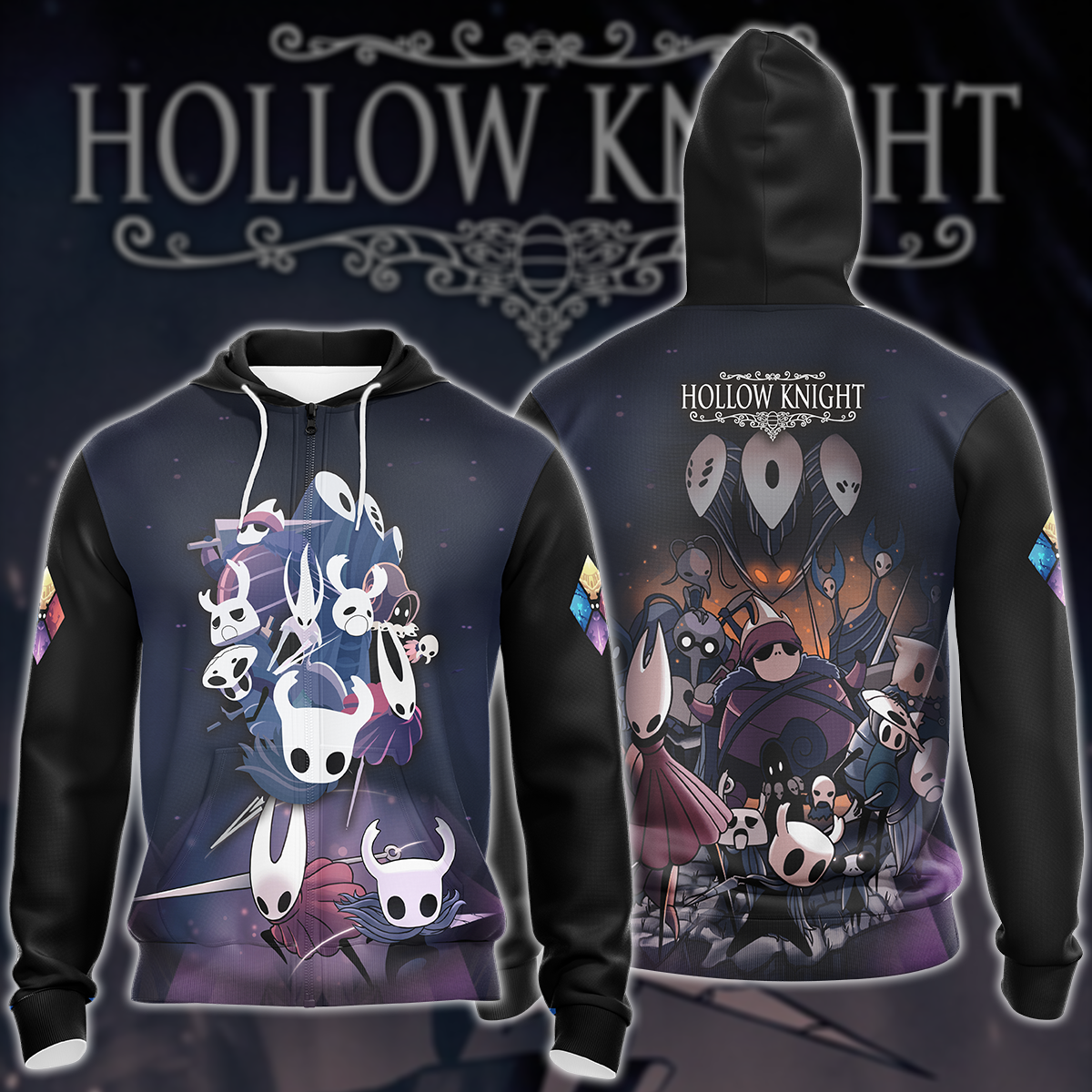 Hollow Knight Video Game 3D All Over Printed T-shirt Tank Top Zip Hoodie Pullover Hoodie Hawaiian Shirt Beach Shorts Joggers Zip Hoodie S