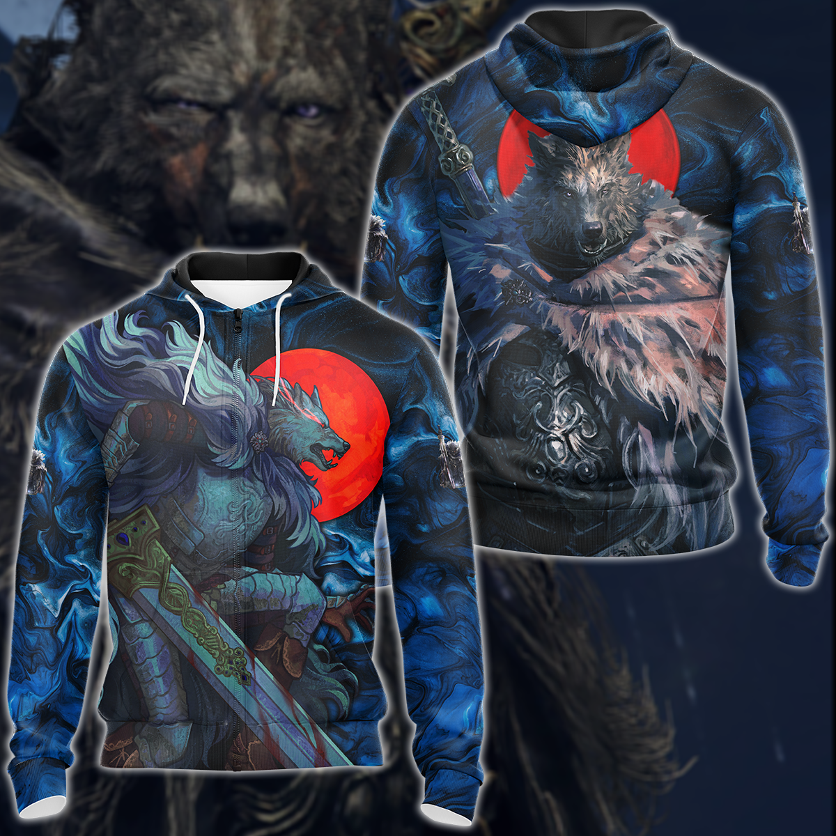 Elden Ring Blaidd Video Game 3D All Over Print T-shirt Tank Top Zip Hoodie Pullover Hoodie Hawaiian Shirt Beach Shorts Jogger Zip Hoodie S