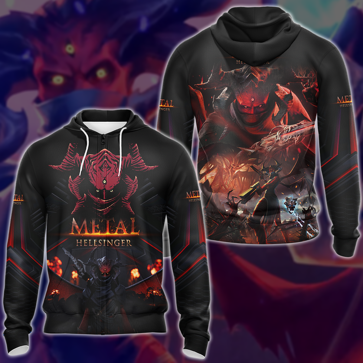 Metal: Hellsinger Video Game 3D All Over Print T-shirt Tank Top Zip Hoodie Pullover Hoodie Hawaiian Shirt Beach Shorts Jogger Zip Hoodie S
