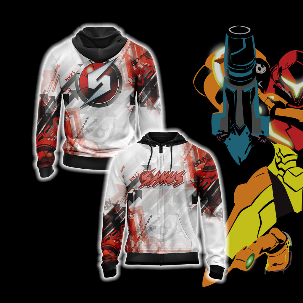 Metroid - Samus Version Logo Unisex 3D T-shirt Zip Hoodie XS