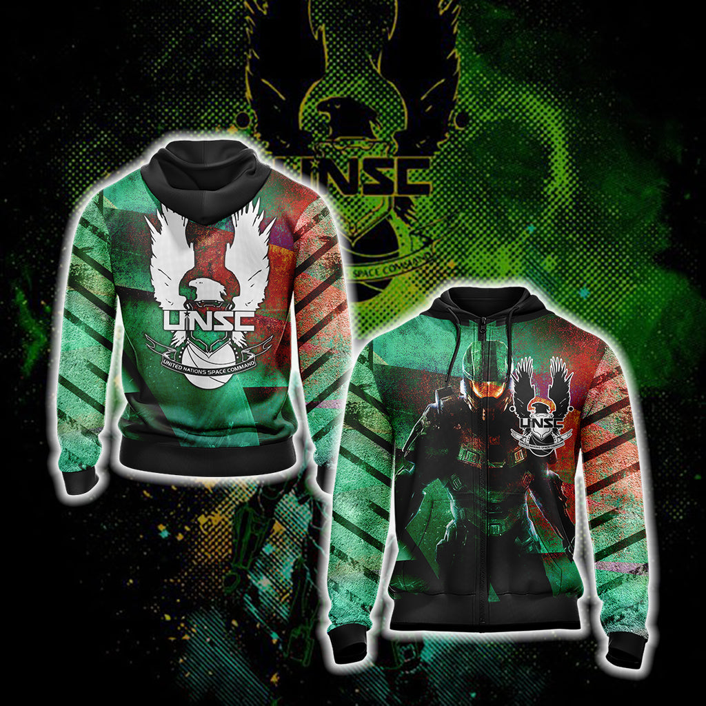 Halo New Style Unisex 3D T-shirt Zip Hoodie XS
