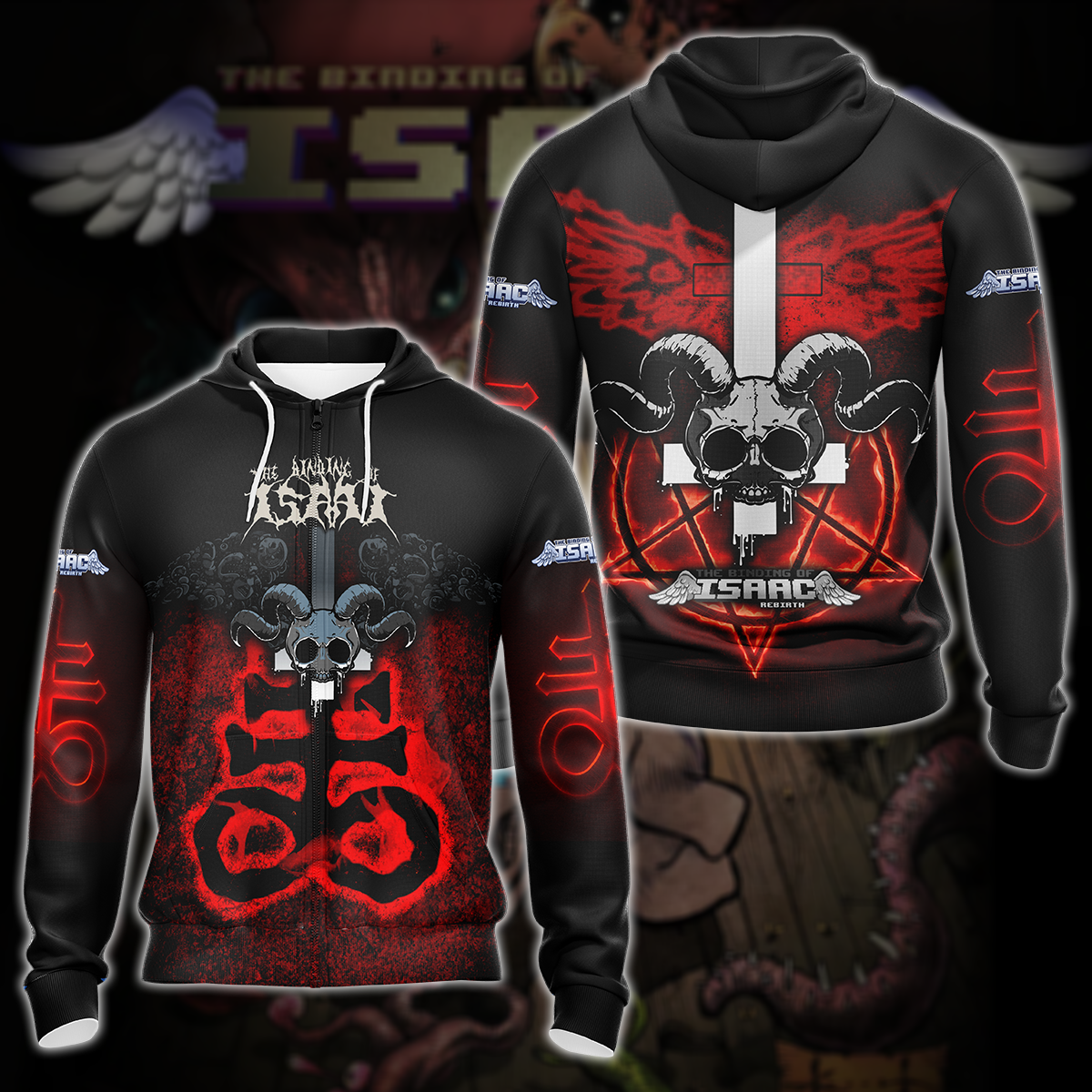 The Binding of Isaac: Rebirth Video Game 3D All Over Printed T-shirt Tank Top Zip Hoodie Pullover Hoodie Hawaiian Shirt Beach Shorts Jogger Zip Hoodie S