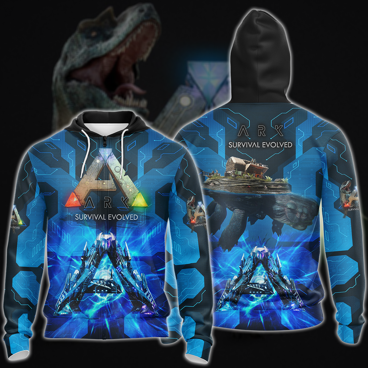 ARK: Survival Evolved Video Game 3D All Over Printed T-shirt Tank Top Zip Hoodie Pullover Hoodie Hawaiian Shirt Beach Shorts Jogger Zip Hoodie S