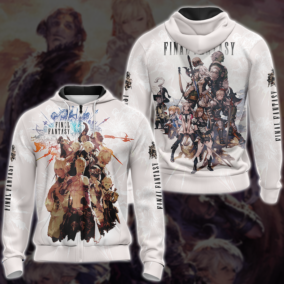 Final Fantasy XIV Video Game 3D All Over Print T-shirt Tank Top Zip Hoodie Pullover Hoodie Hawaiian Shirt Beach Shorts Jogger Zip Hoodie S