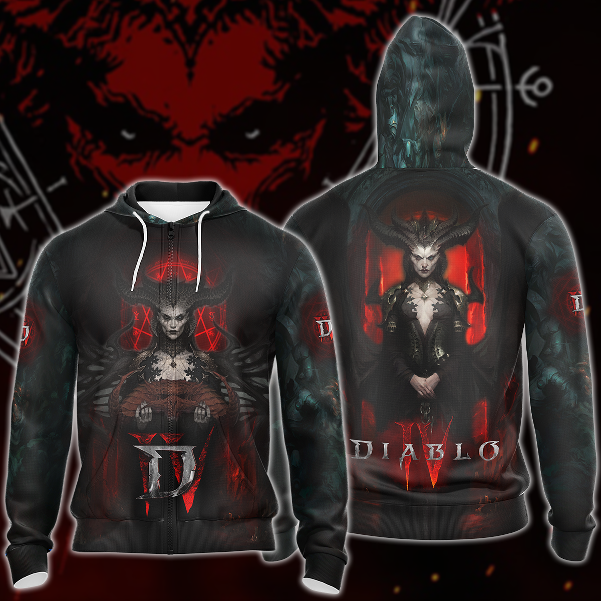 Diablo IV Video Game 3D All Over Printed T-shirt Tank Top Zip Hoodie Pullover Hoodie Hawaiian Shirt Beach Shorts Jogger Zip Hoodie S