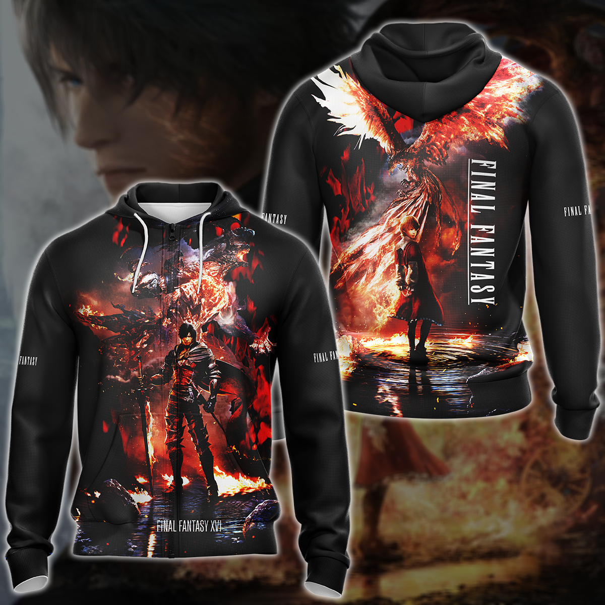 Final Fantasy XVI Video Game 3D All Over Printed T-shirt Tank Top Zip Hoodie Pullover Hoodie Hawaiian Shirt Beach Shorts Jogger Zip Hoodie S
