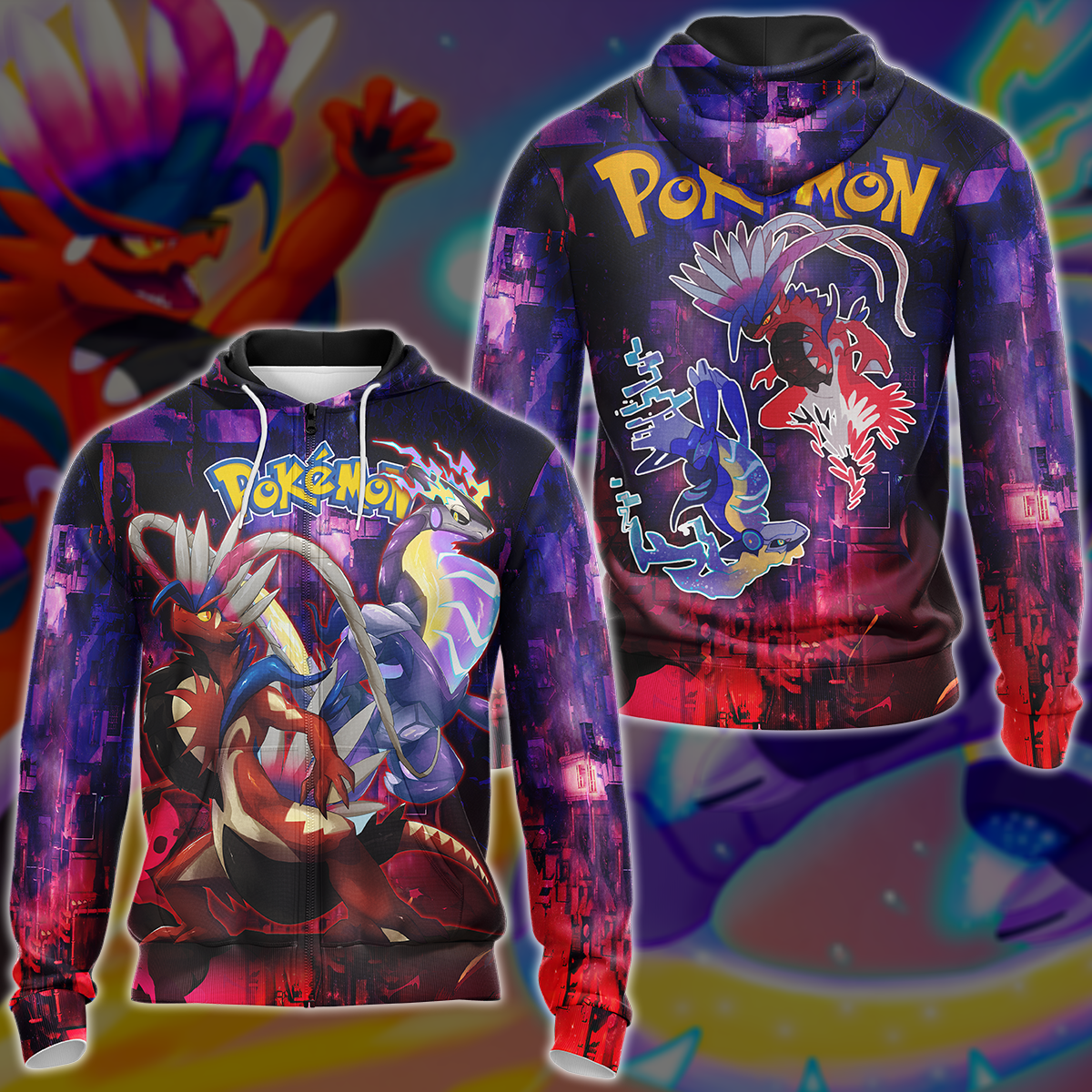 Pokemon Scarlet Violet Video Game 3D All Over Print T-shirt Tank Top Zip Hoodie Pullover Hoodie Hawaiian Shirt Beach Shorts Jogger Zip Hoodie S