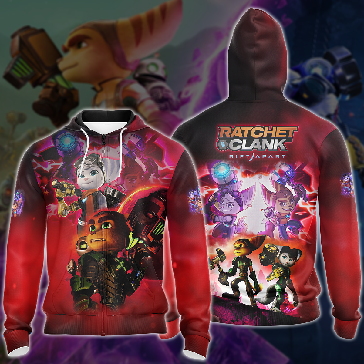 Ratchet & Clank: Rift Apart Video Game 3D All Over Printed T-shirt Tank Top Zip Hoodie Pullover Hoodie Hawaiian Shirt Beach Shorts Jogger Zip Hoodie S