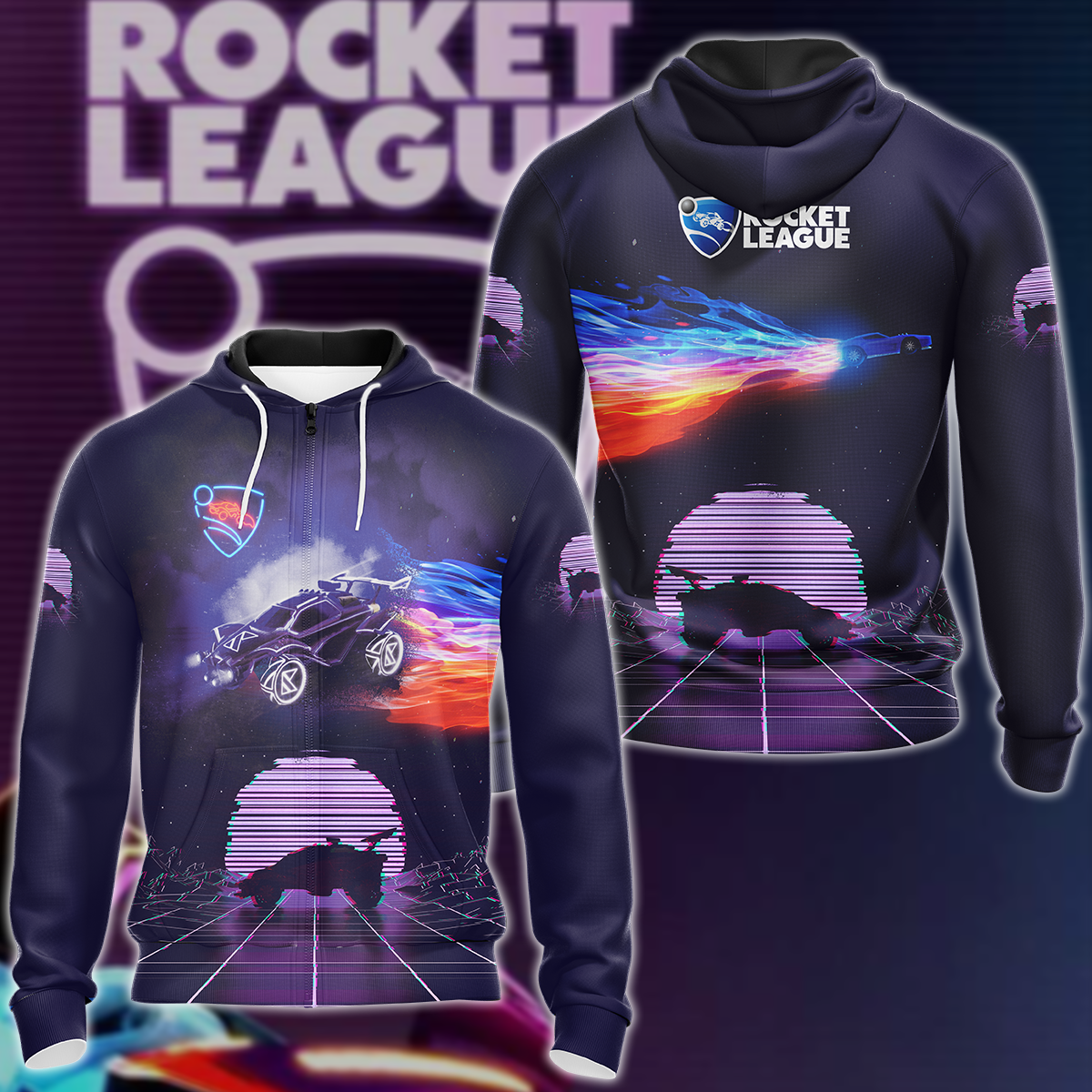 Rocket League Video Game 3D All Over Print T-shirt Tank Top Zip Hoodie Pullover Hoodie Hawaiian Shirt Beach Shorts Jogger Zip Hoodie S
