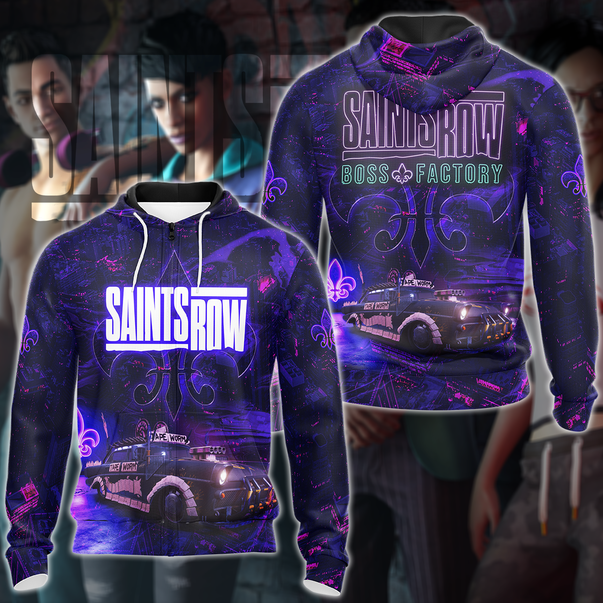 Saints Row Video Game 3D All Over Print T-shirt Tank Top Zip Hoodie Pullover Hoodie Hawaiian Shirt Beach Shorts Jogger Zip Hoodie S