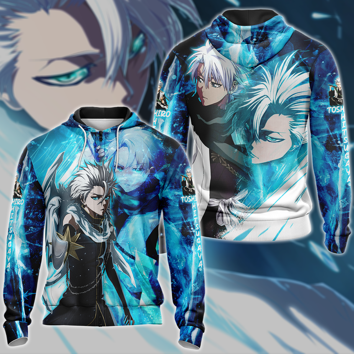 Bleach Toshiro Hitsugaya Anime Manga 3D All Over Print T-shirt Tank Top Zip Hoodie Pullover Hoodie Hawaiian Shirt Beach Shorts Jogger Zip Hoodie S