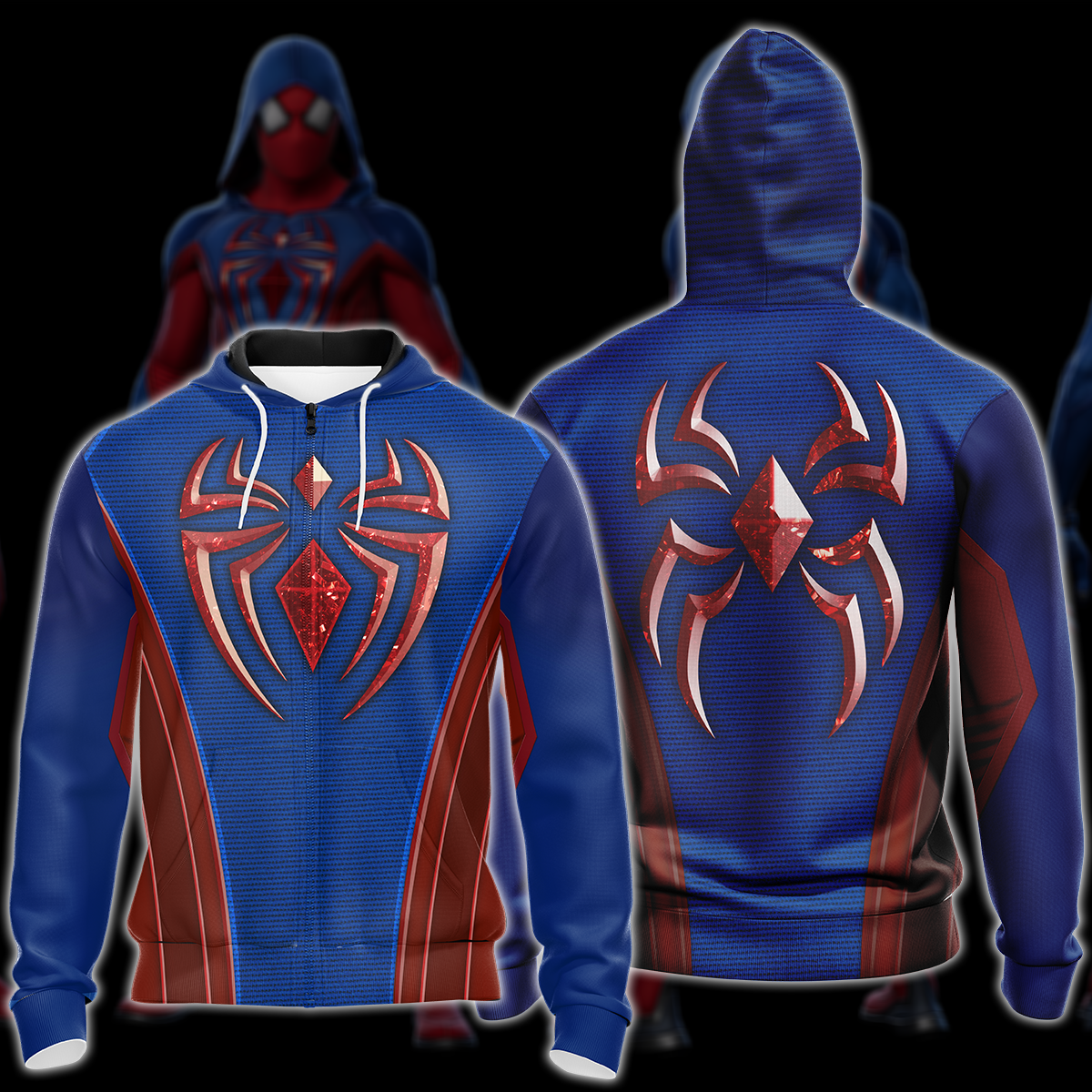 Spider-Man 2 Peter Parker Scarlet III Suit Cosplay Video Game All Over Printed T-shirt Tank Top Zip Hoodie Pullover Hoodie Hawaiian Shirt Beach Shorts Joggers Zip Hoodie S
