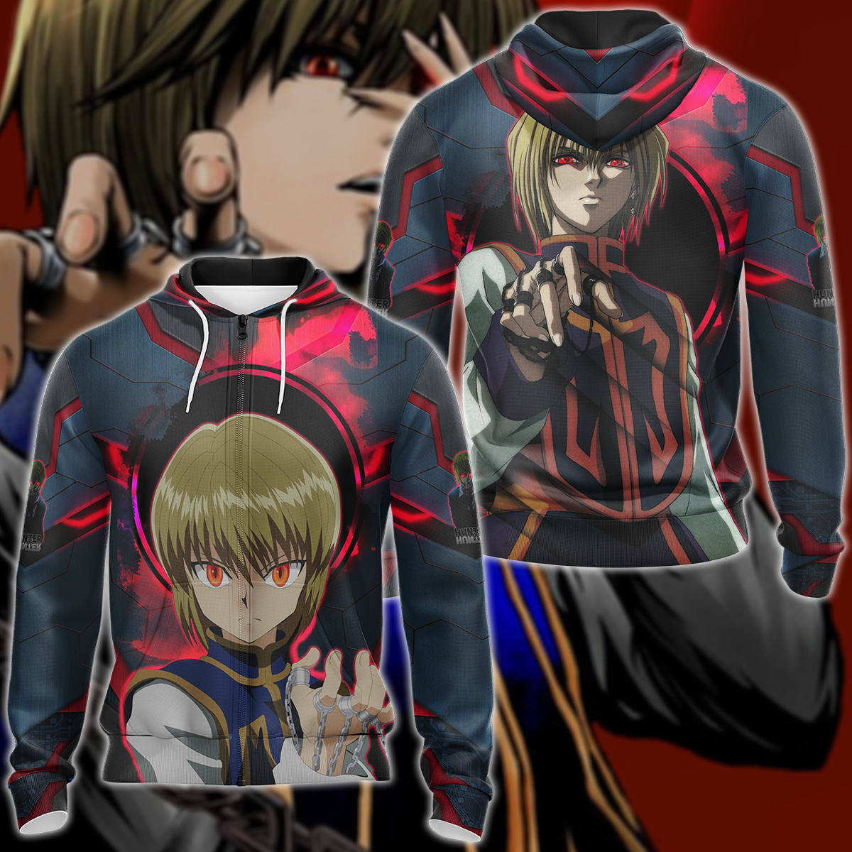 Hunter x Hunber Kurapika 3D All Over Print T-shirt Tank Top Zip Hoodie Pullover Hoodie Hawaiian Shirt Beach Shorts Jogger Zip Hoodie S