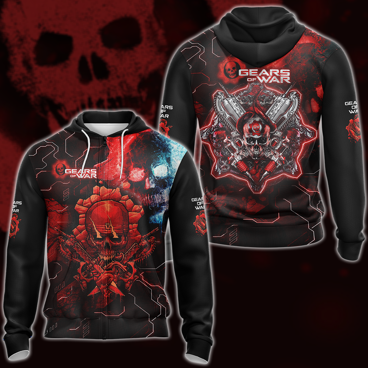 Gears of War Video Game 3D All Over Printed T-shirt Tank Top Zip Hoodie Pullover Hoodie Hawaiian Shirt Beach Shorts Jogger Zip Hoodie S