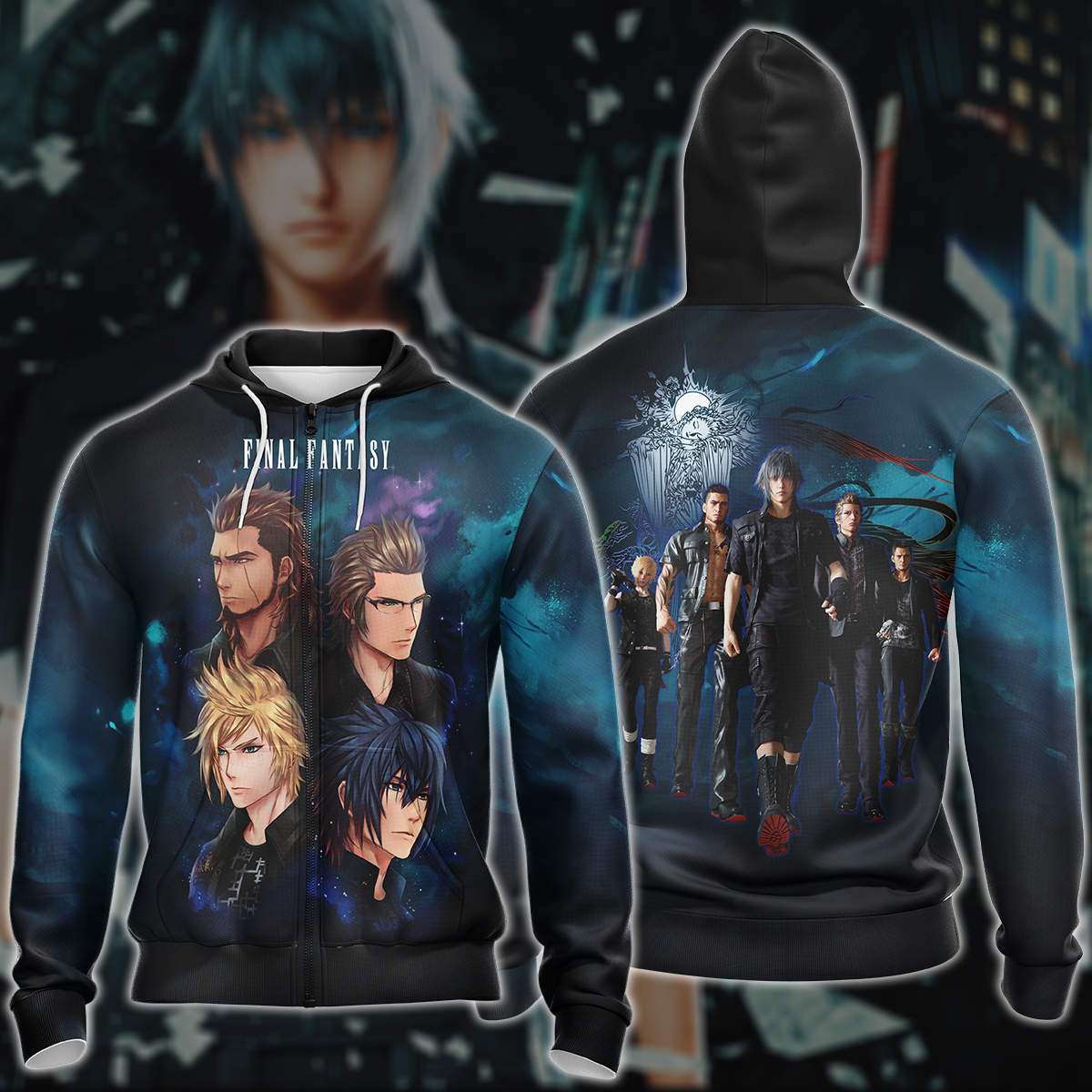 Final Fantasy XV Video Game 3D All Over Printed T-shirt Tank Top Zip Hoodie Pullover Hoodie Hawaiian Shirt Beach Shorts Jogger Zip Hoodie S