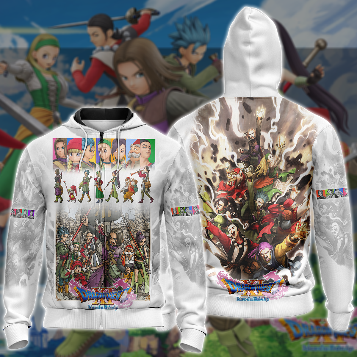 Dragon Quest XI Video Game 3D All Over Printed T-shirt Tank Top Zip Hoodie Pullover Hoodie Hawaiian Shirt Beach Shorts Jogger Zip Hoodie S