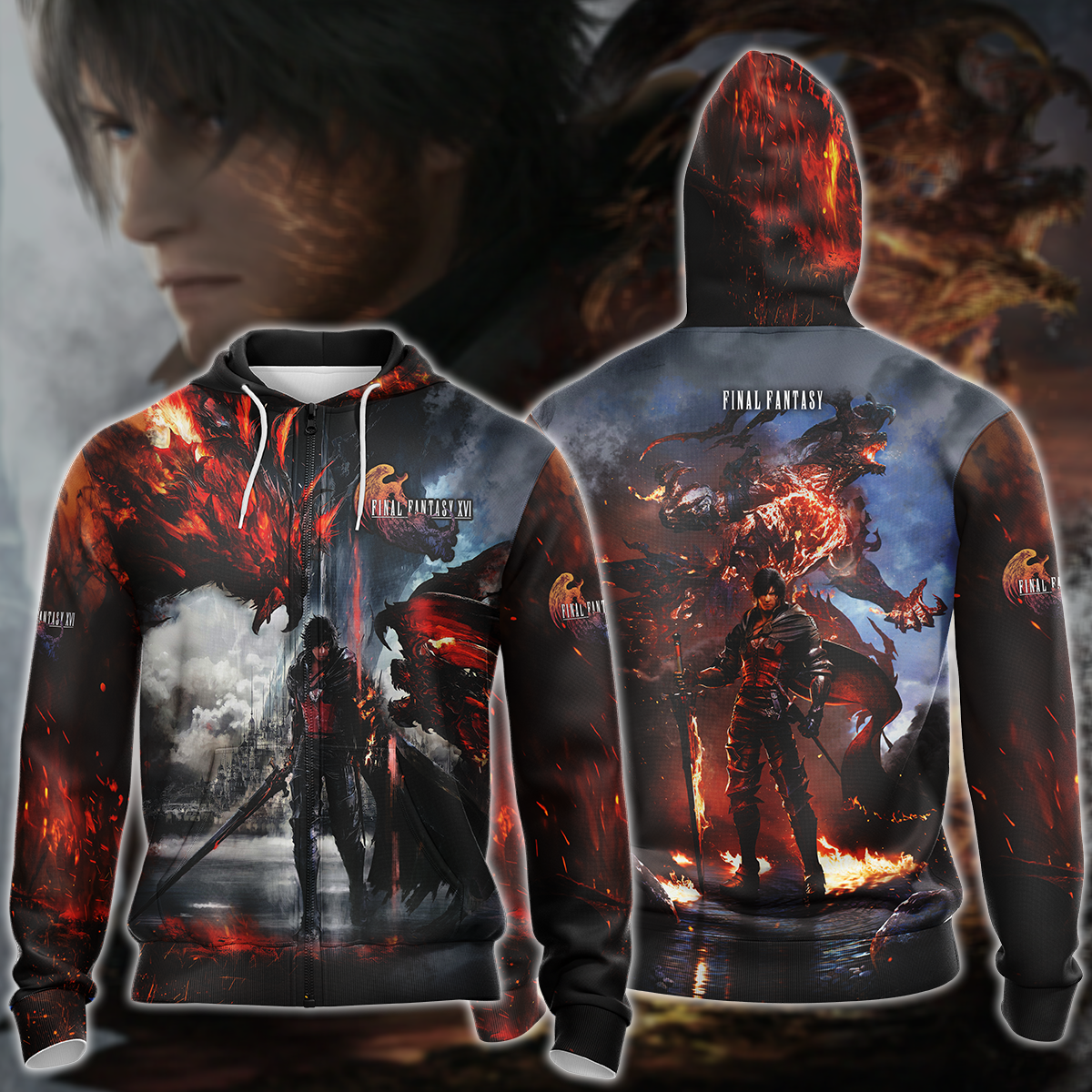 Final Fantasy XVI Video Game 3D All Over Printed T-shirt Tank Top Zip Hoodie Pullover Hoodie Hawaiian Shirt Beach Shorts Jogger Zip Hoodie S