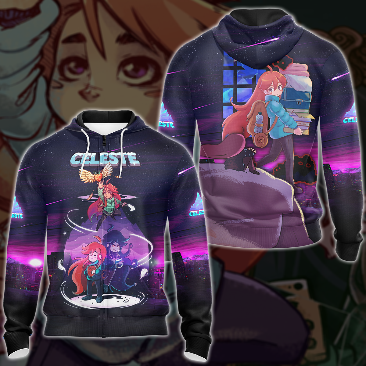 Celeste Video Game 3D All Over Printed T-shirt Tank Top Zip Hoodie Pullover Hoodie Hawaiian Shirt Beach Shorts Jogger Zip Hoodie S
