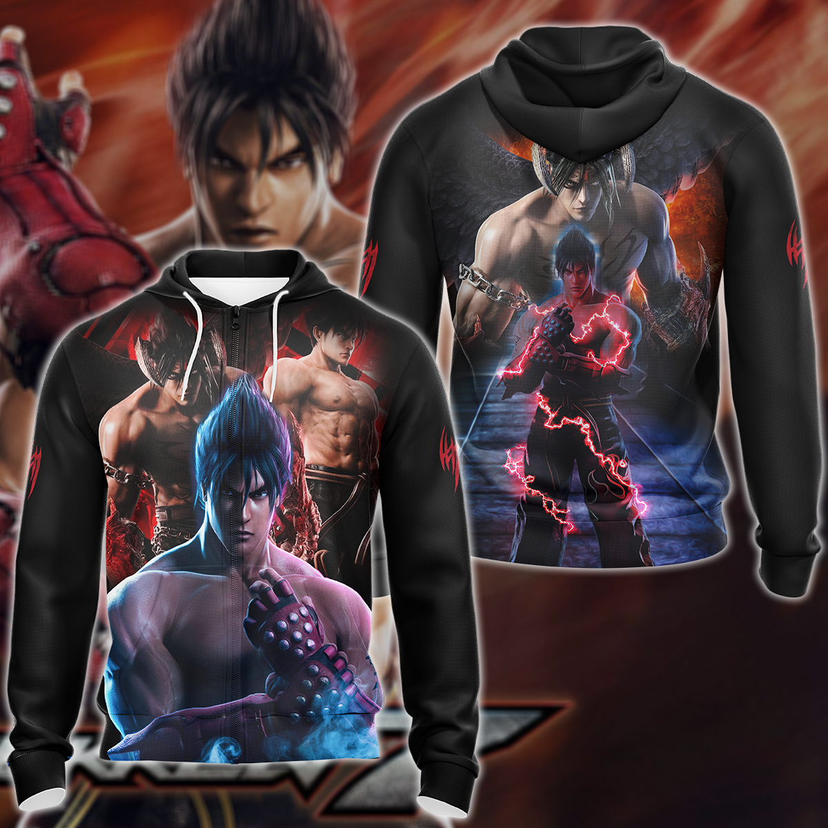 Tekken Jin Kazama Video Game 3D All Over Print T-shirt Tank Top Zip Hoodie Pullover Hoodie Hawaiian Shirt Beach Shorts Jogger Zip Hoodie S
