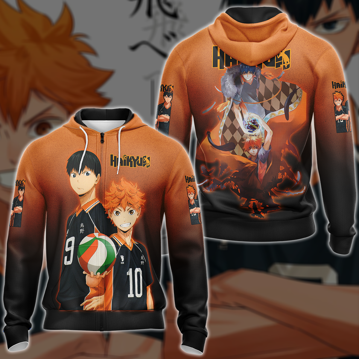 Haikyuu Anime Anime Manga 3D All Over Printed T-shirt Tank Top Zip Hoodie Pullover Hoodie Hawaiian Shirt Beach Shorts Jogger Zip Hoodie S