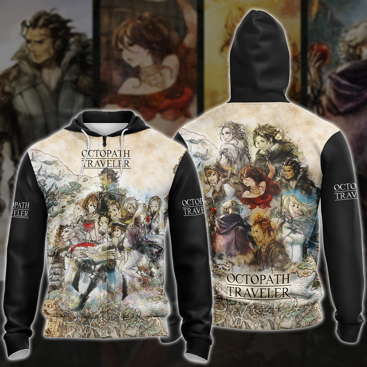 Octopath Traveler 2 Video Game 3D All Over Printed T-shirt Tank Top Zip Hoodie Pullover Hoodie Hawaiian Shirt Beach Shorts Jogger Zip Hoodie S