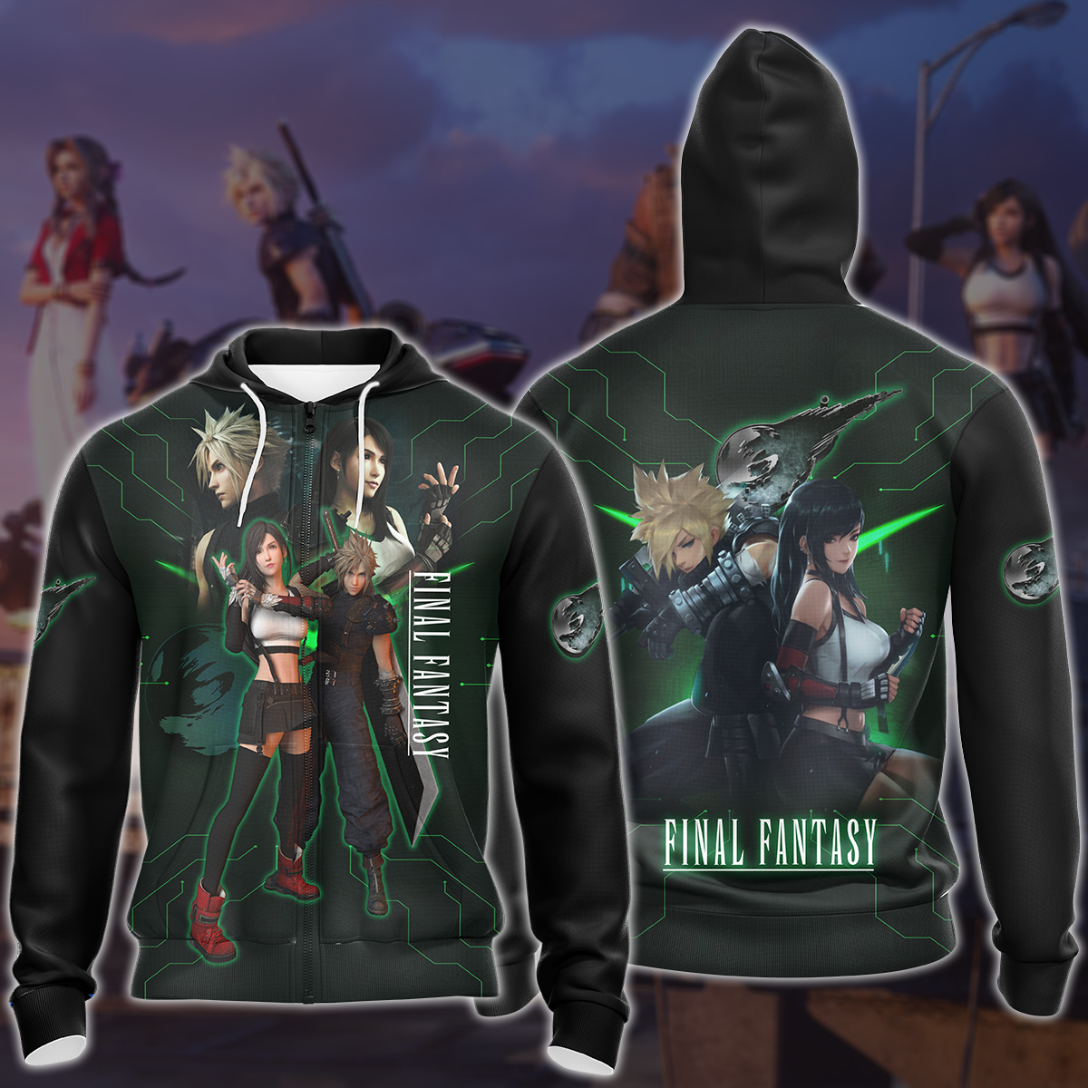Final Fantasy VII Video Game 3D All Over Printed T-shirt Tank Top Zip Hoodie Pullover Hoodie Hawaiian Shirt Beach Shorts Joggers Zip Hoodie S
