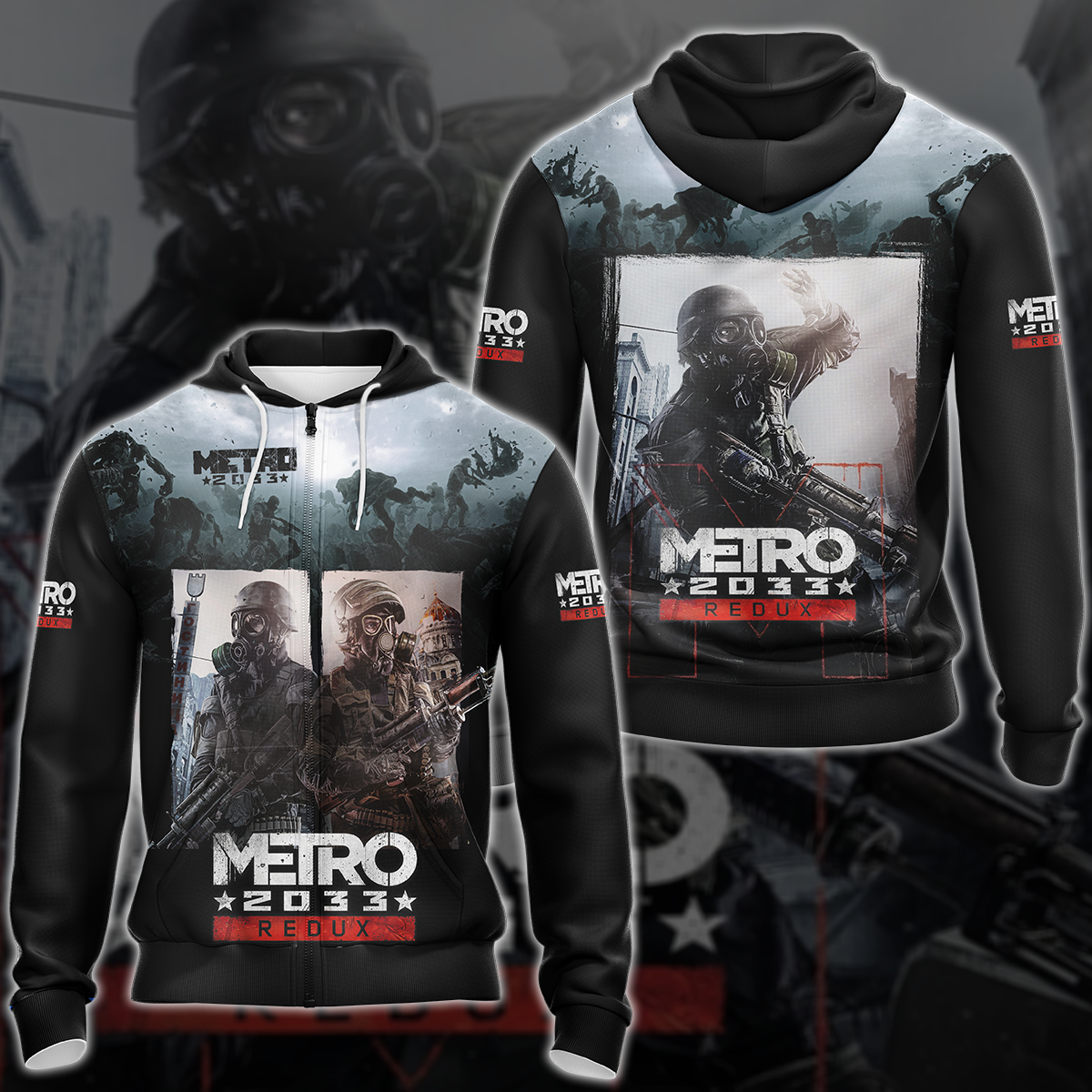 Metro 2033 Redux Video Game 3D All Over Printed T-shirt Tank Top Zip Hoodie Pullover Hoodie Hawaiian Shirt Beach Shorts Jogger Zip Hoodie S