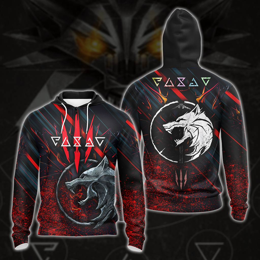 The Witcher All Over Print T-shirt Tank Top Zip Hoodie Pullover Hoodie Hawaiian Shirt Zip Hoodie S