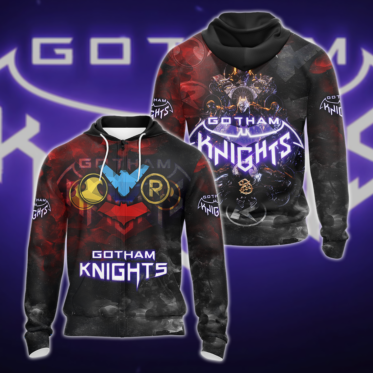 Gotham Knights 3D All Over Print T-shirt Tank Top Zip Hoodie Pullover Hoodie Hawaiian Shirt Beach Shorts Jogger Zip Hoodie S