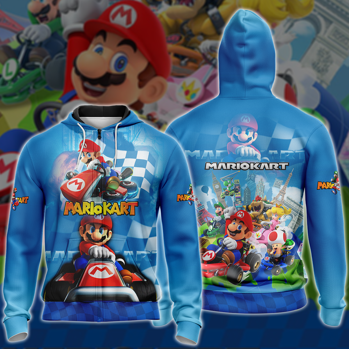 Mario Kart Video Game 3D All Over Printed T-shirt Tank Top Zip Hoodie Pullover Hoodie Hawaiian Shirt Beach Shorts Jogger Zip Hoodie S
