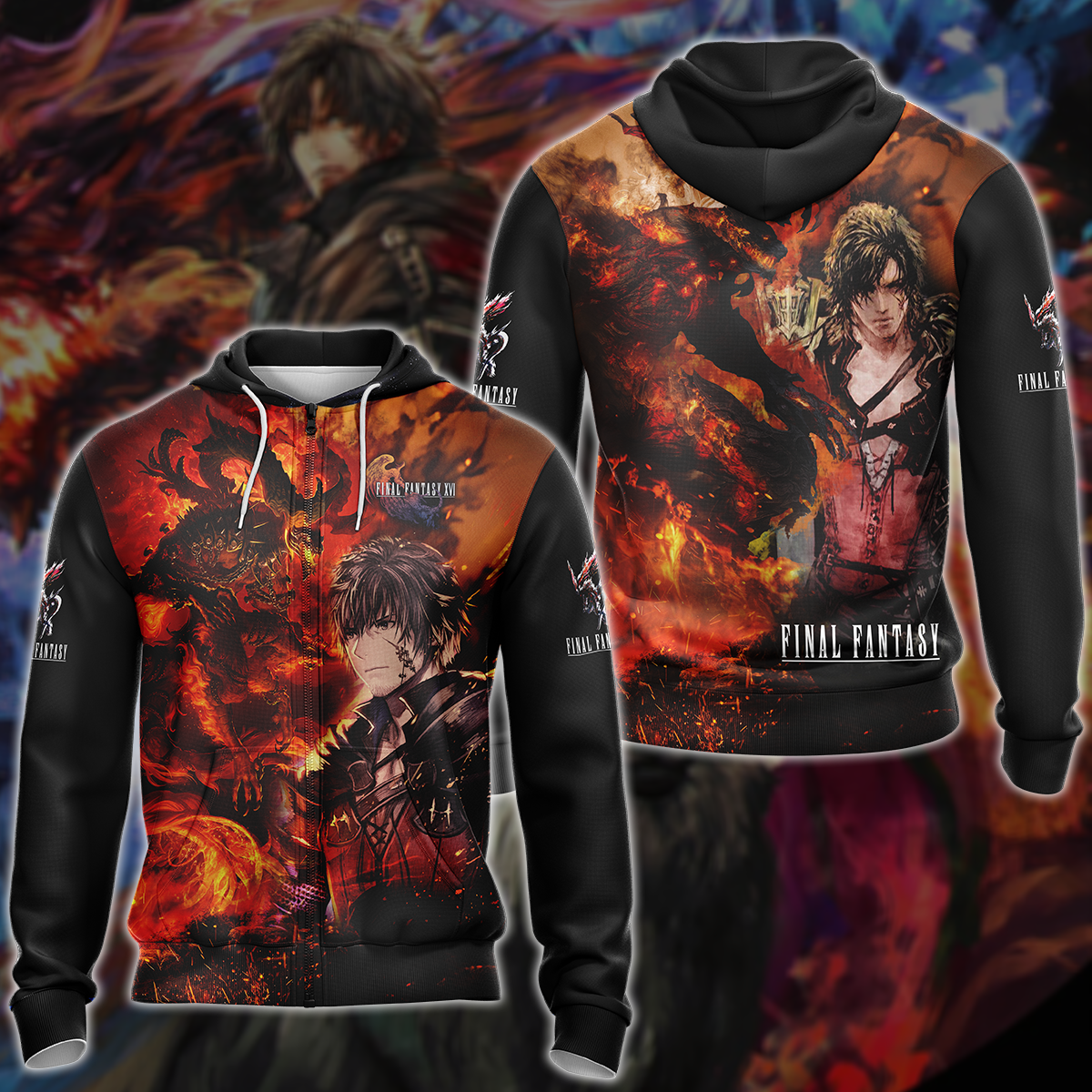 Final Fantasy XVI Video Game 3D All Over Printed T-shirt Tank Top Zip Hoodie Pullover Hoodie Hawaiian Shirt Beach Shorts Jogger Zip Hoodie S