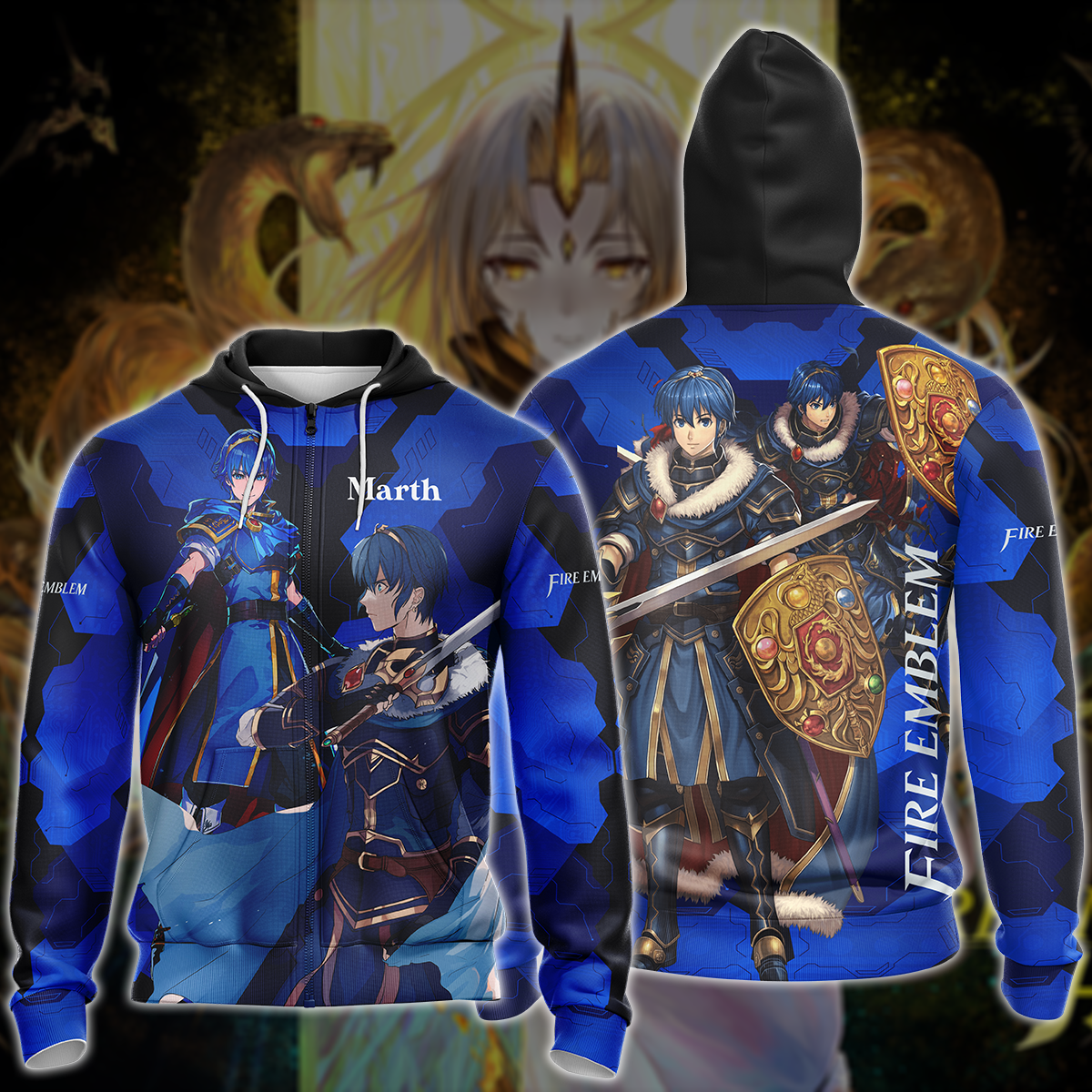Fire Emblem Marth Video Game 3D All Over Printed T-shirt Tank Top Zip Hoodie Pullover Hoodie Hawaiian Shirt Beach Shorts Jogger Zip Hoodie S