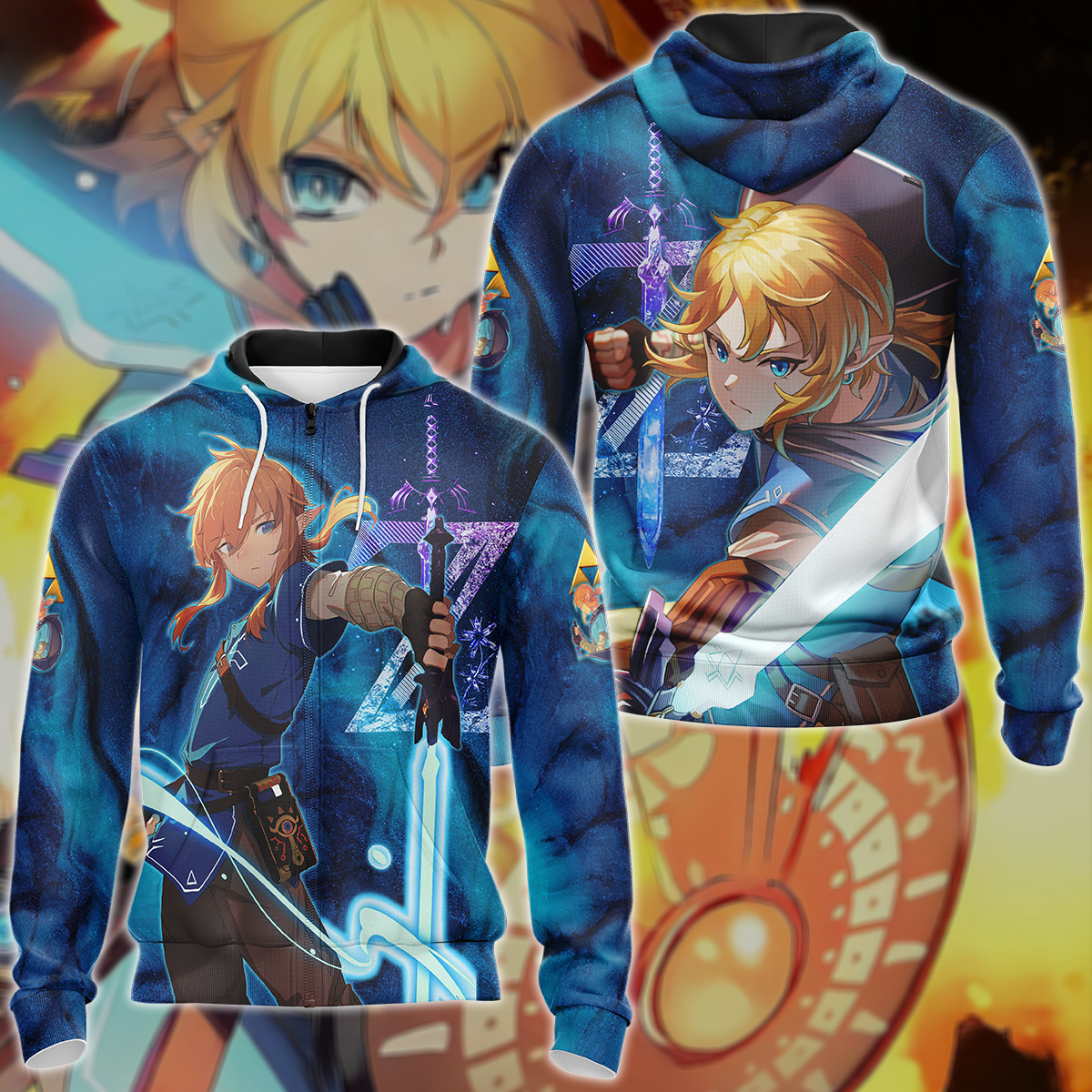 Link Legend of Zelda Video Game 3D All Over Print T-shirt Tank Top Zip Hoodie Pullover Hoodie Hawaiian Shirt Beach Shorts Jogger Zip Hoodie S