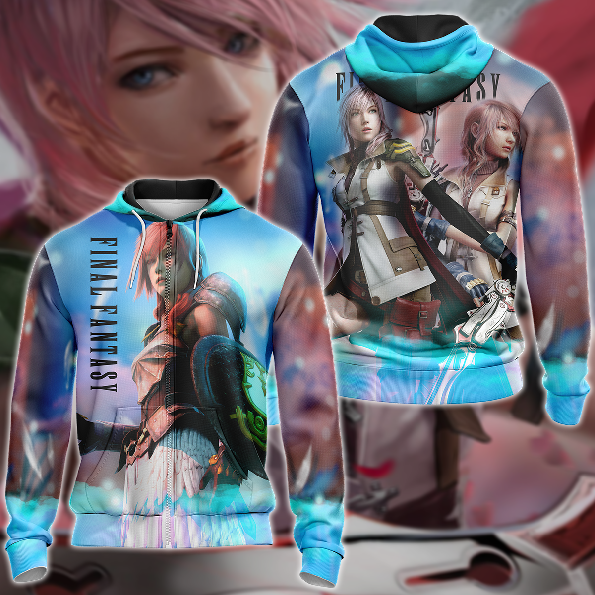 Final Fantasy XIII Video Game 3D All Over Print T-shirt Tank Top Zip Hoodie Pullover Hoodie Hawaiian Shirt Beach Shorts Jogger Zip Hoodie S