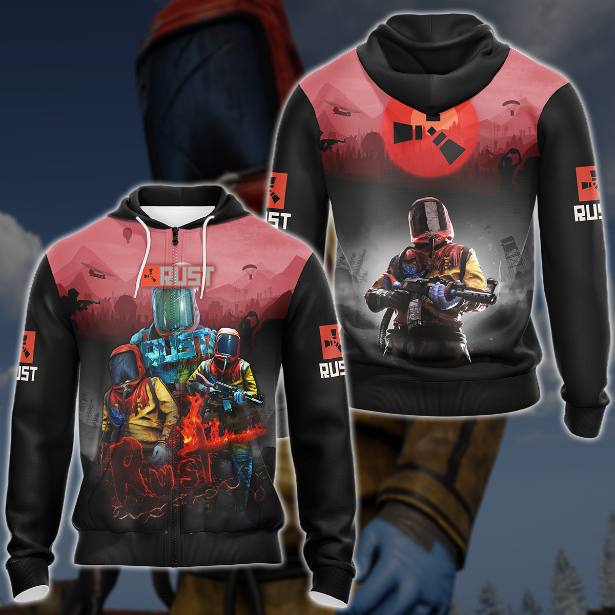 Rust Video Game 3D All Over Printed T-shirt Tank Top Zip Hoodie Pullover Hoodie Hawaiian Shirt Beach Shorts Jogger Zip Hoodie S