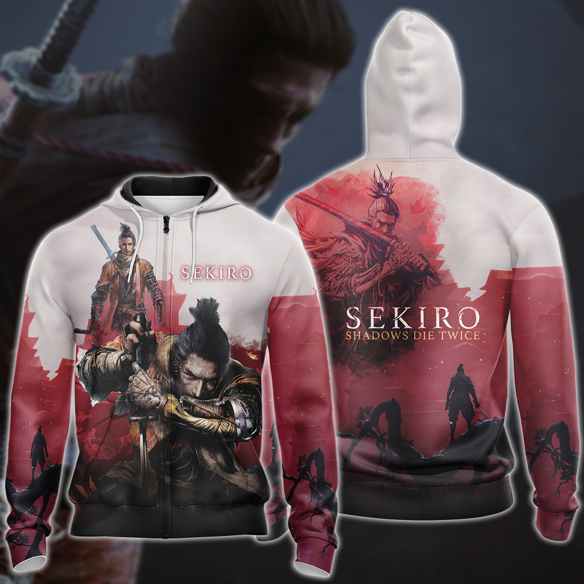 Sekiro: Shadows Die Twice Video Game 3D All Over Printed T-shirt Tank Top Zip Hoodie Pullover Hoodie Hawaiian Shirt Beach Shorts Jogger Zip Hoodie S