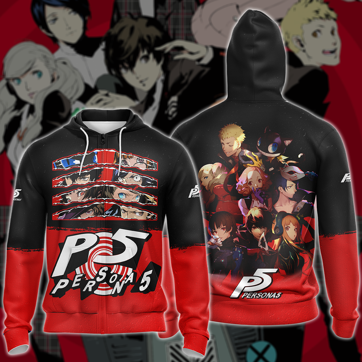 Persona V Video Game 3D All Over Printed T-shirt Tank Top Zip Hoodie Pullover Hoodie Hawaiian Shirt Beach Shorts Jogger Zip Hoodie S
