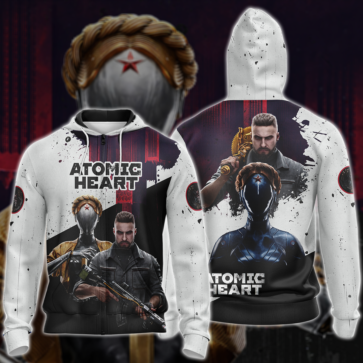 Atomic Heart Video Game 3D All Over Printed T-shirt Tank Top Zip Hoodie Pullover Hoodie Hawaiian Shirt Beach Shorts Jogger Zip Hoodie S