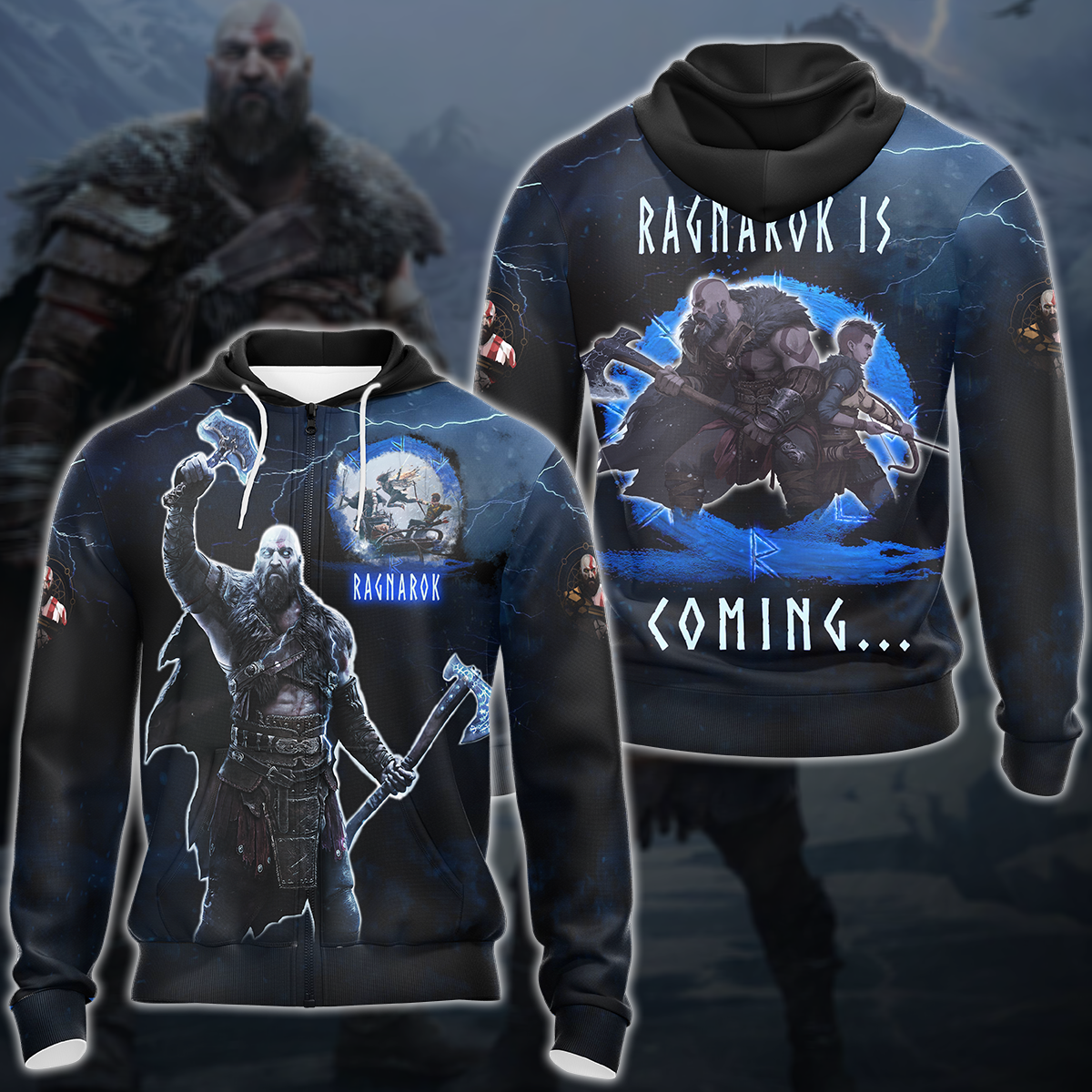 God Of War Ragnarok Video Game 3D All Over Printed T-shirt Tank Top Zip Hoodie Pullover Hoodie Hawaiian Shirt Beach Shorts Jogger Zip Hoodie S