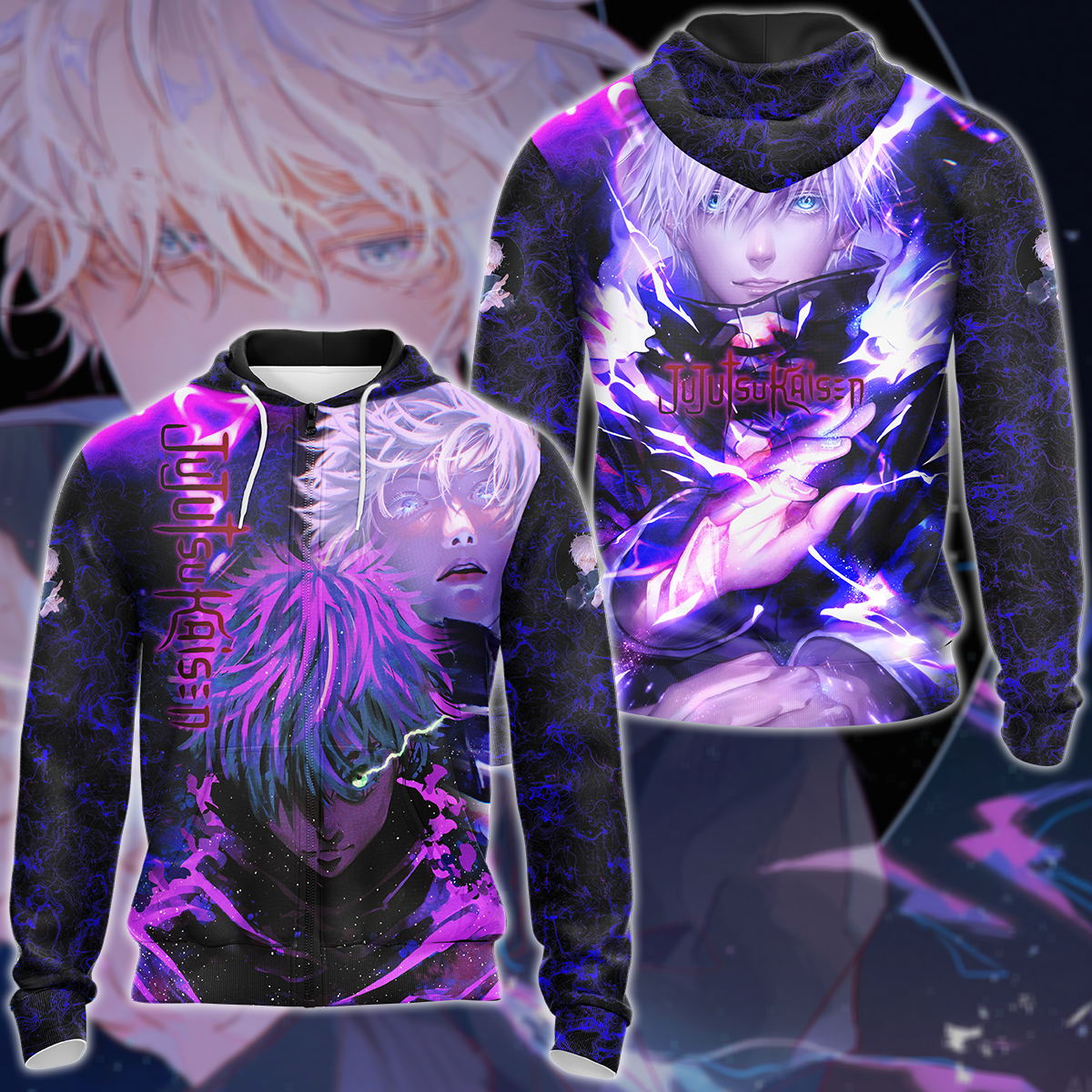 Jujutsu Kaisen Gojo Satoru 3D All Over Print T-shirt Tank Top Zip Hoodie Pullover Hoodie Hawaiian Shirt Beach Shorts Jogger Zip Hoodie S