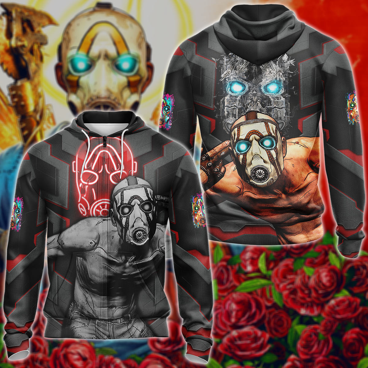 Borderlands Video Game 3D All Over Print T-shirt Tank Top Zip Hoodie Pullover Hoodie Hawaiian Shirt Beach Shorts Jogger Zip Hoodie S
