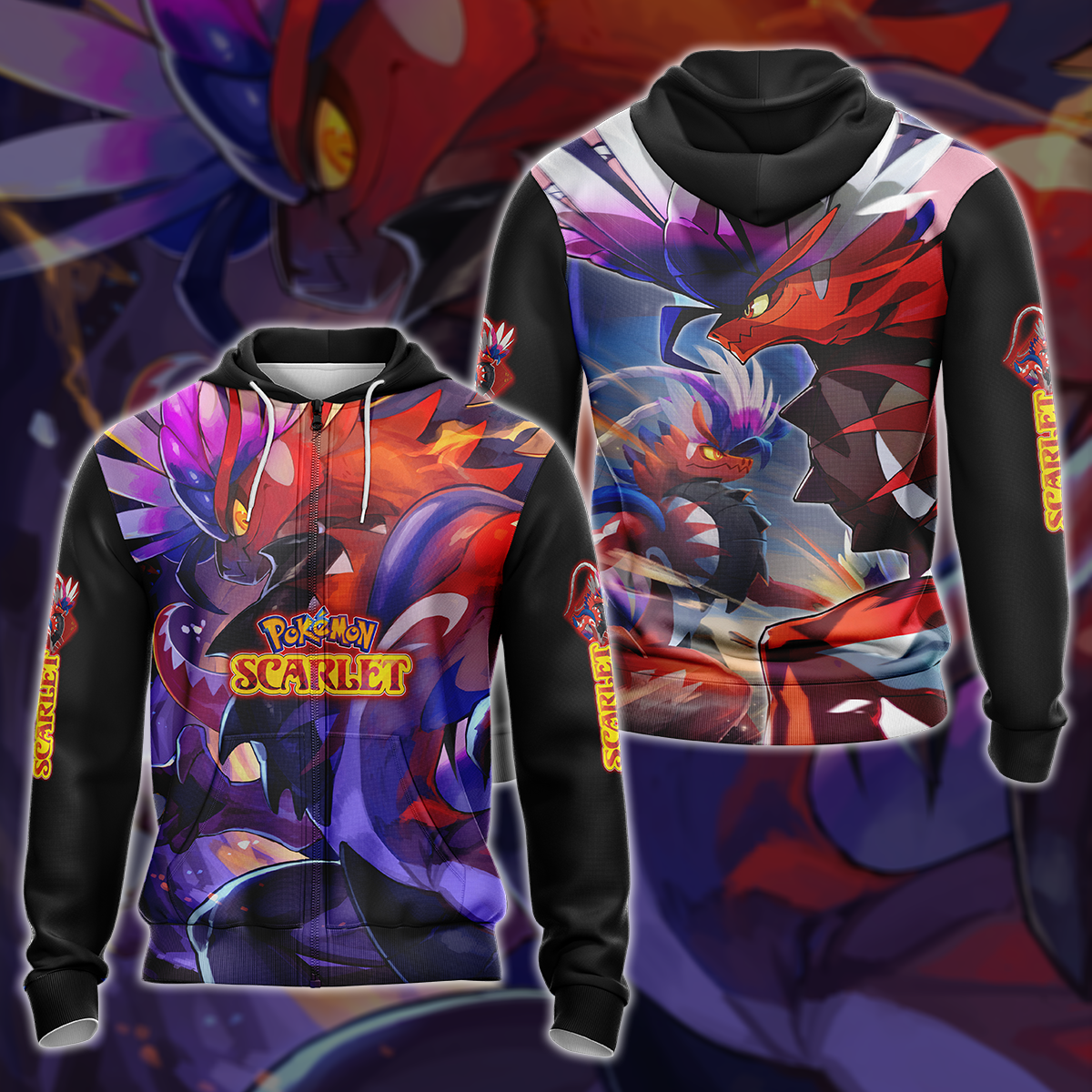 Pokemon Scarlet Video Game 3D All Over Printed T-shirt Tank Top Zip Hoodie Pullover Hoodie Hawaiian Shirt Beach Shorts Jogger Zip Hoodie S