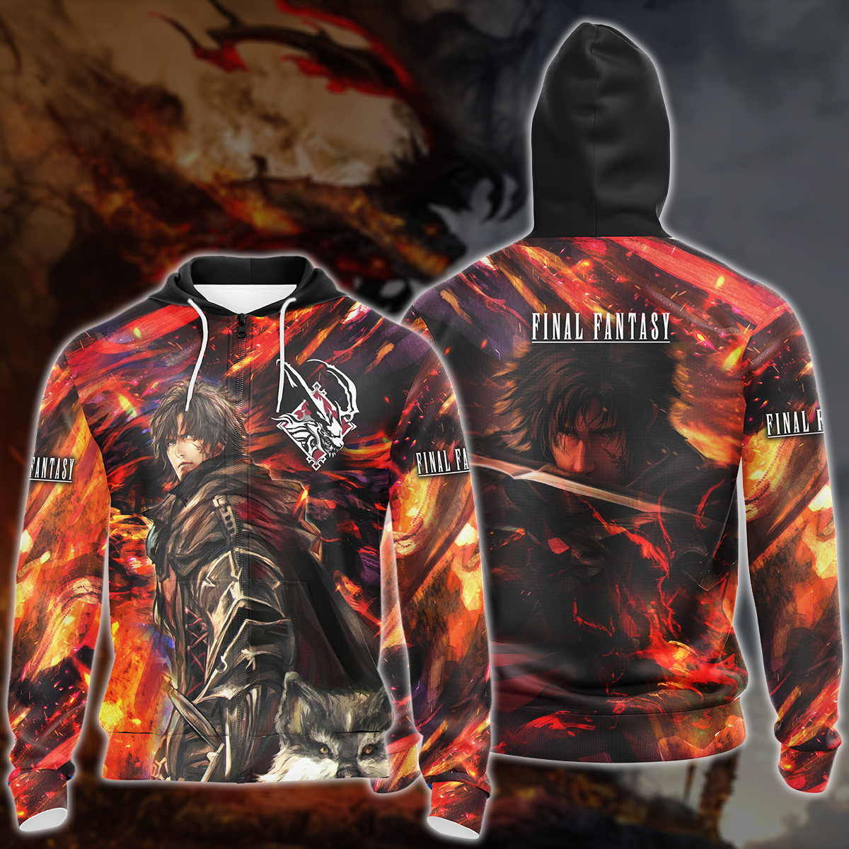 Final Fantasy XVI Video Game 3D All Over Printed T-shirt Tank Top Zip Hoodie Pullover Hoodie Hawaiian Shirt Beach Shorts Joggers Zip Hoodie S