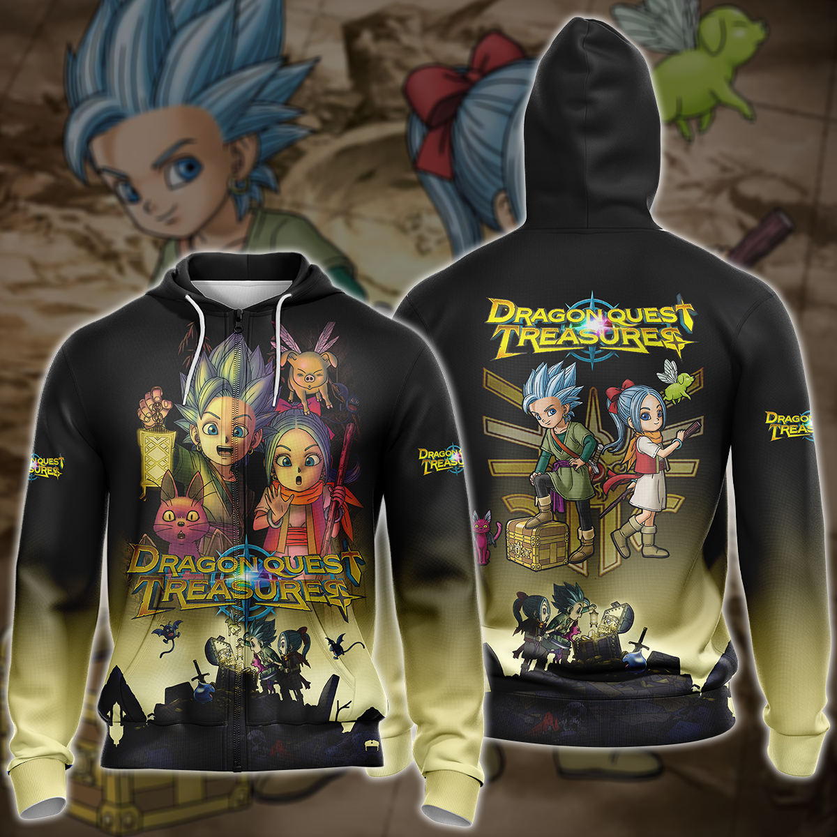 Dragon Quest Treasures Video Game 3D All Over Printed T-shirt Tank Top Zip Hoodie Pullover Hoodie Hawaiian Shirt Beach Shorts Jogger Zip Hoodie S