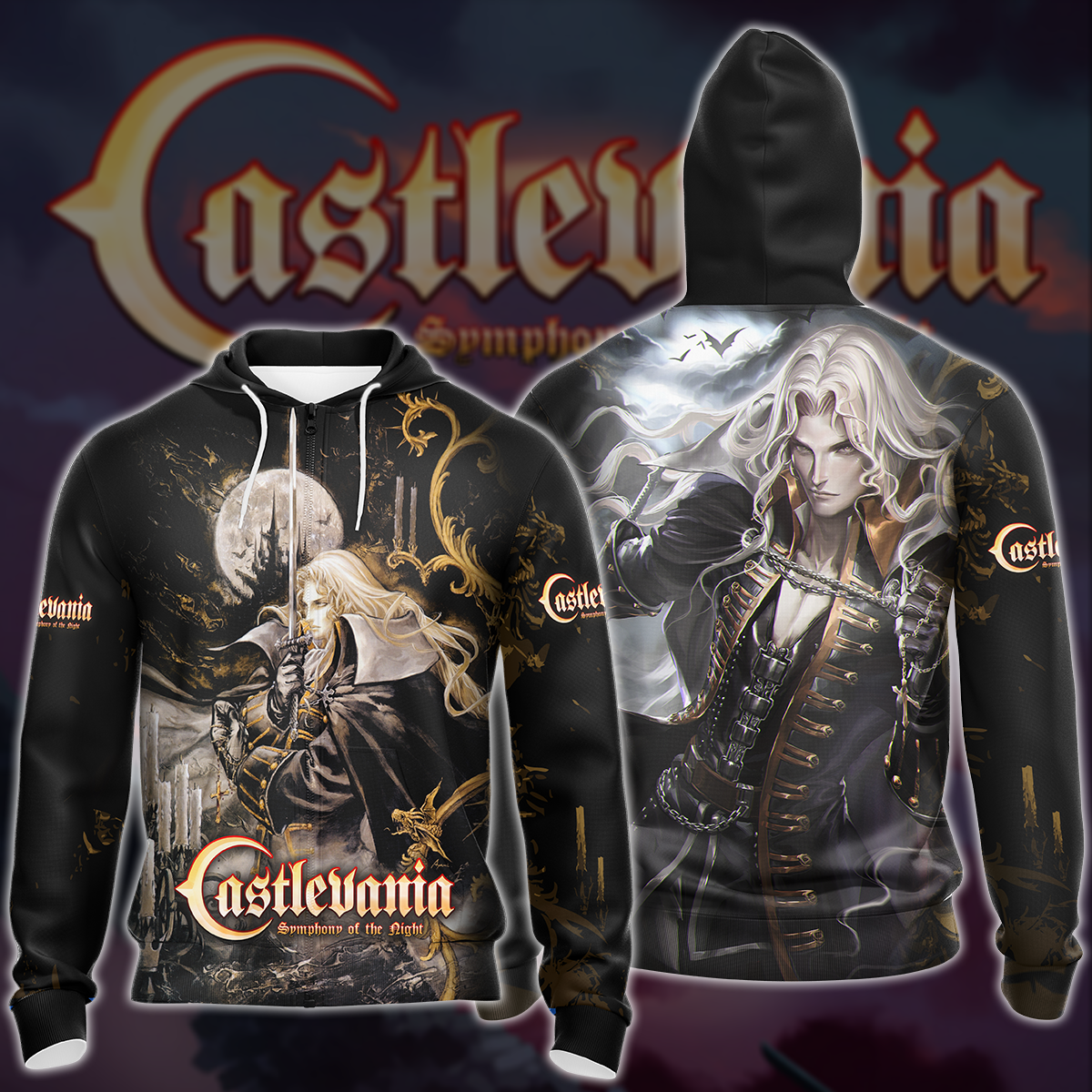 Castlevania: Symphony of the Night Video Game 3D All Over Printed T-shirt Tank Top Zip Hoodie Pullover Hoodie Hawaiian Shirt Beach Shorts Joggers Zip Hoodie S