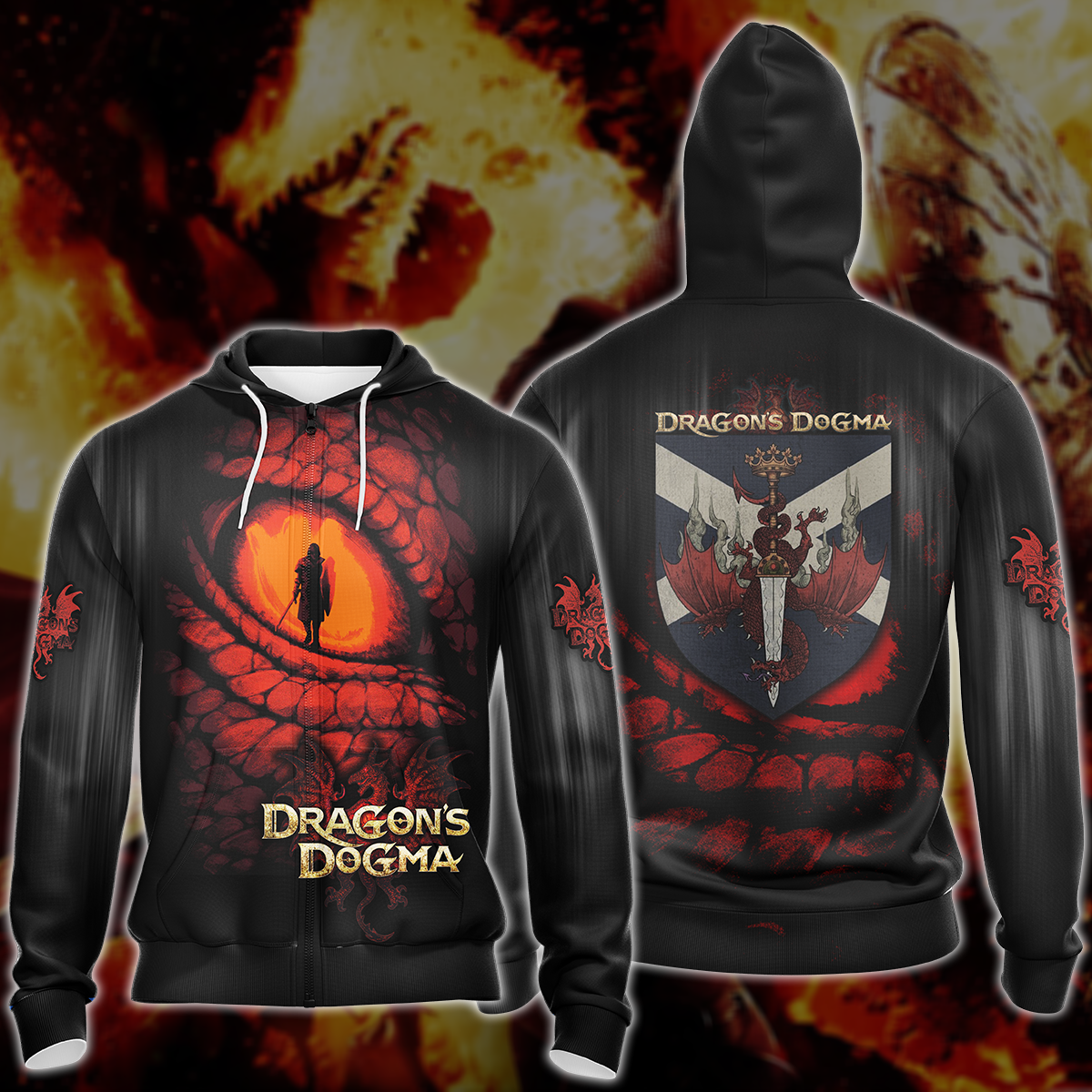 Dragon's Dogma Video Game 3D All Over Printed T-shirt Tank Top Zip Hoodie Pullover Hoodie Hawaiian Shirt Beach Shorts Jogger Zip Hoodie S