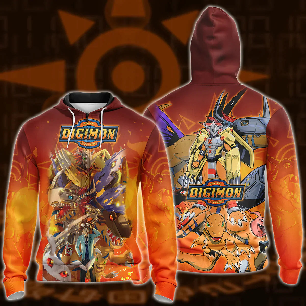 Digimon Video Game 3D All Over Print T-shirt Tank Top Zip Hoodie Pullover Hoodie Hawaiian Shirt Beach Shorts Jogger Zip Hoodie S